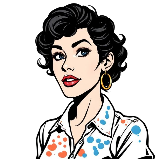 Cartoon portrait of Marta V., Visual Artist