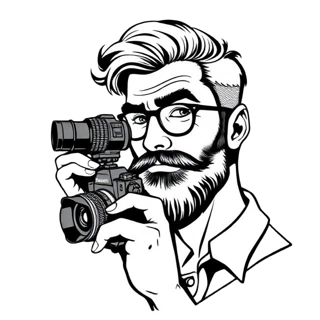 Cartoon portrait of T. Andrade, Photographer & Founder